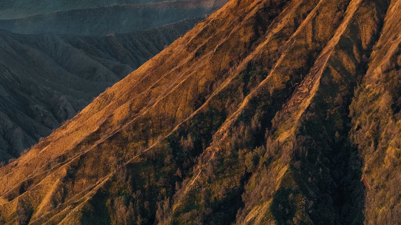 Sunrise over the volcanic landscape of Mount Bromo