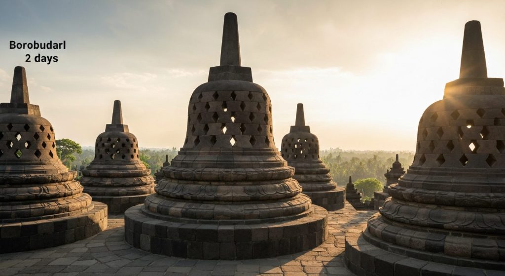 borobudur itinerary 2 days — Photorealistic editorial travel photograph relevant to: The independent planning guide and